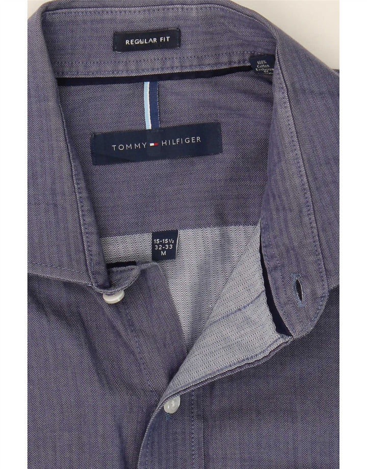 Ανδρικό πουκάμισο Tommy Hilfiger Νούμερο 15 1/2 Medium Navy Blue Ψαροκόκκαλο
