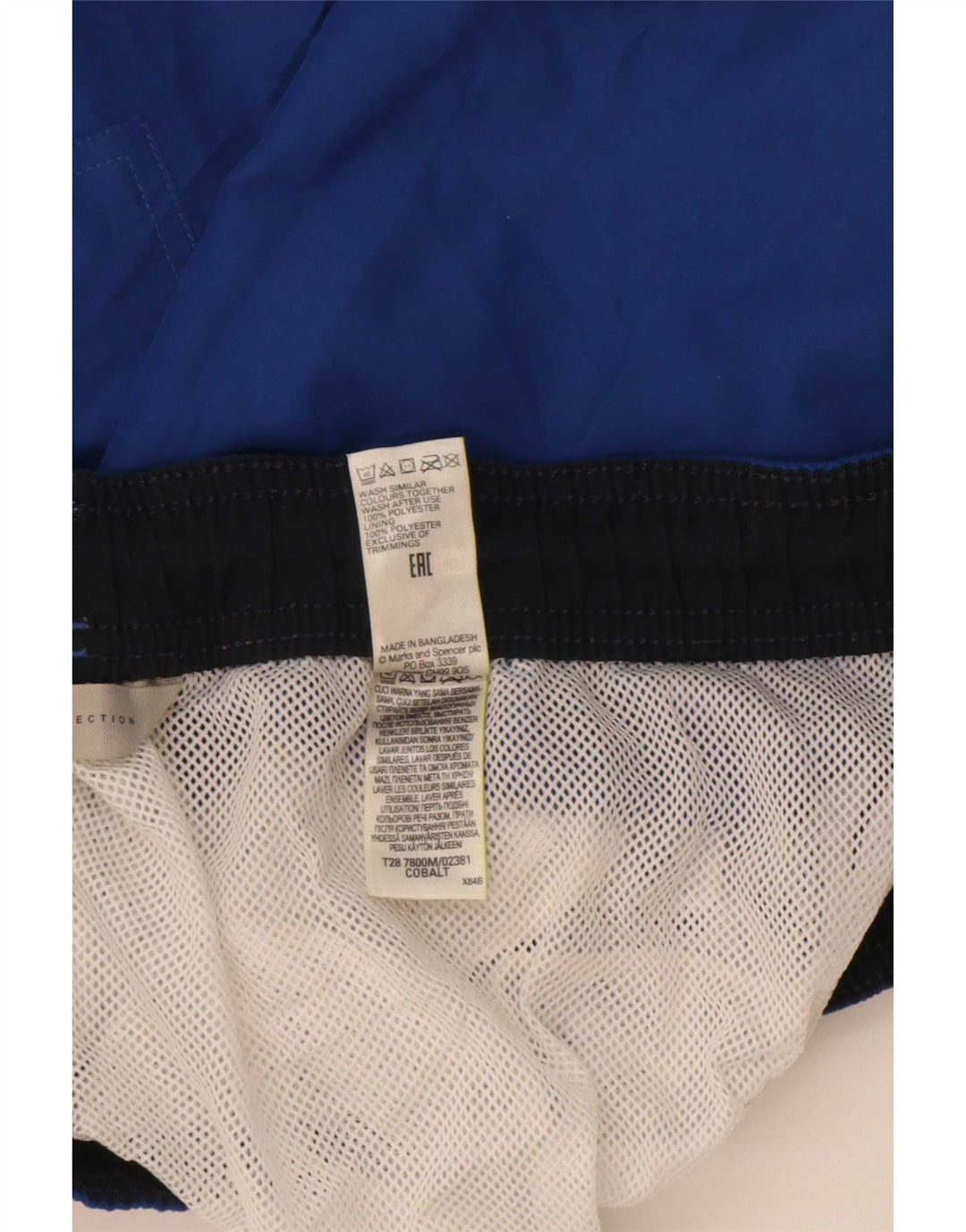 Ανδρικό σορτς κολύμβησης Marks & Spencer με μεσαίο μπλε πολυεστέρα