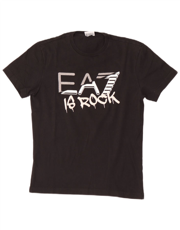 Ανδρικό γραφικό T-Shirt Emporio Armani Top Medium Μαύρο