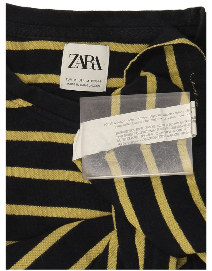 Ανδρικό T-Shirt Zara Top Βαμβακερό μεσαίο μαύρο ριγέ
