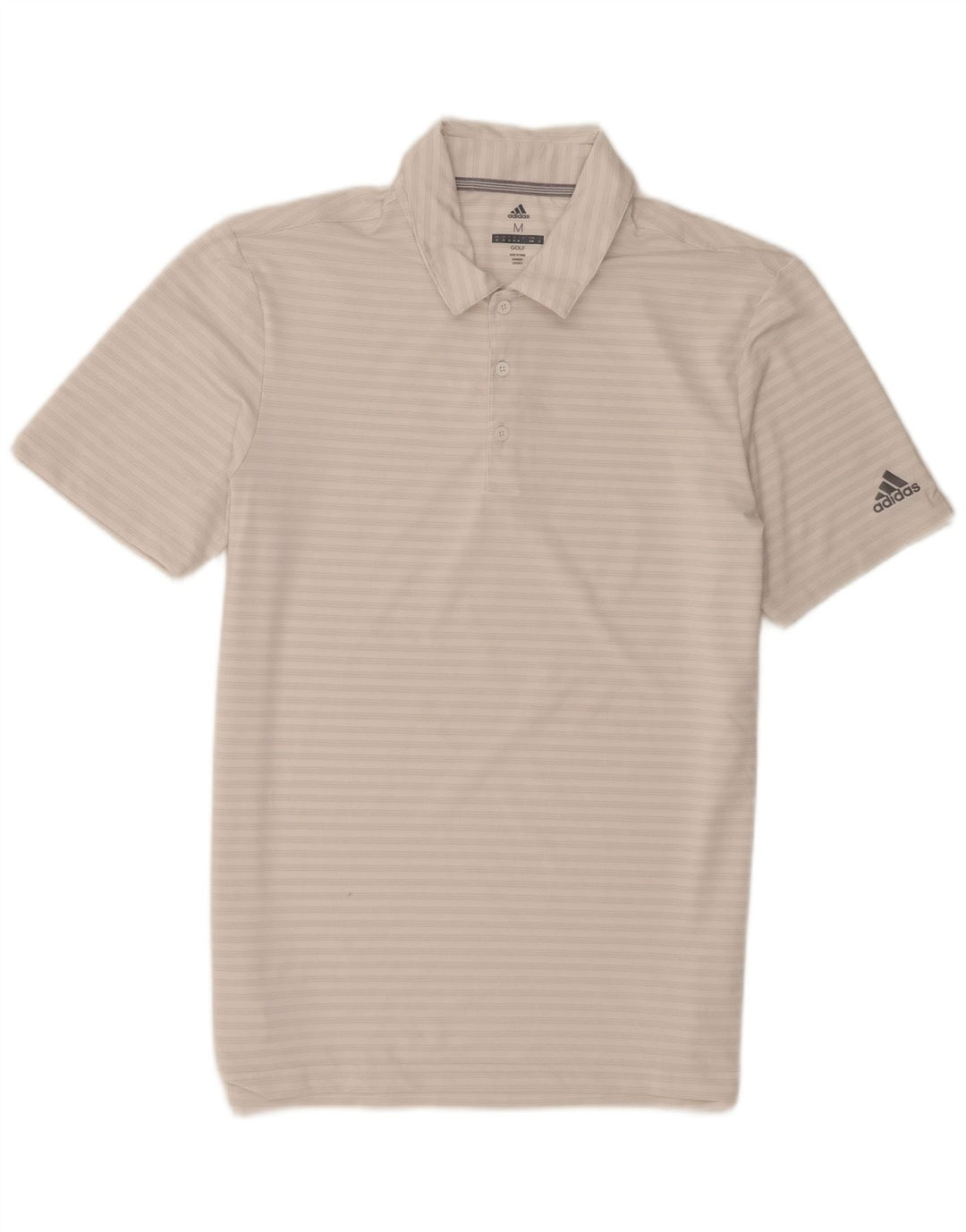 Ανδρικό πουκάμισο Adidas Golf Polo με μεσαίο λευκό ριγέ πολυεστέρα