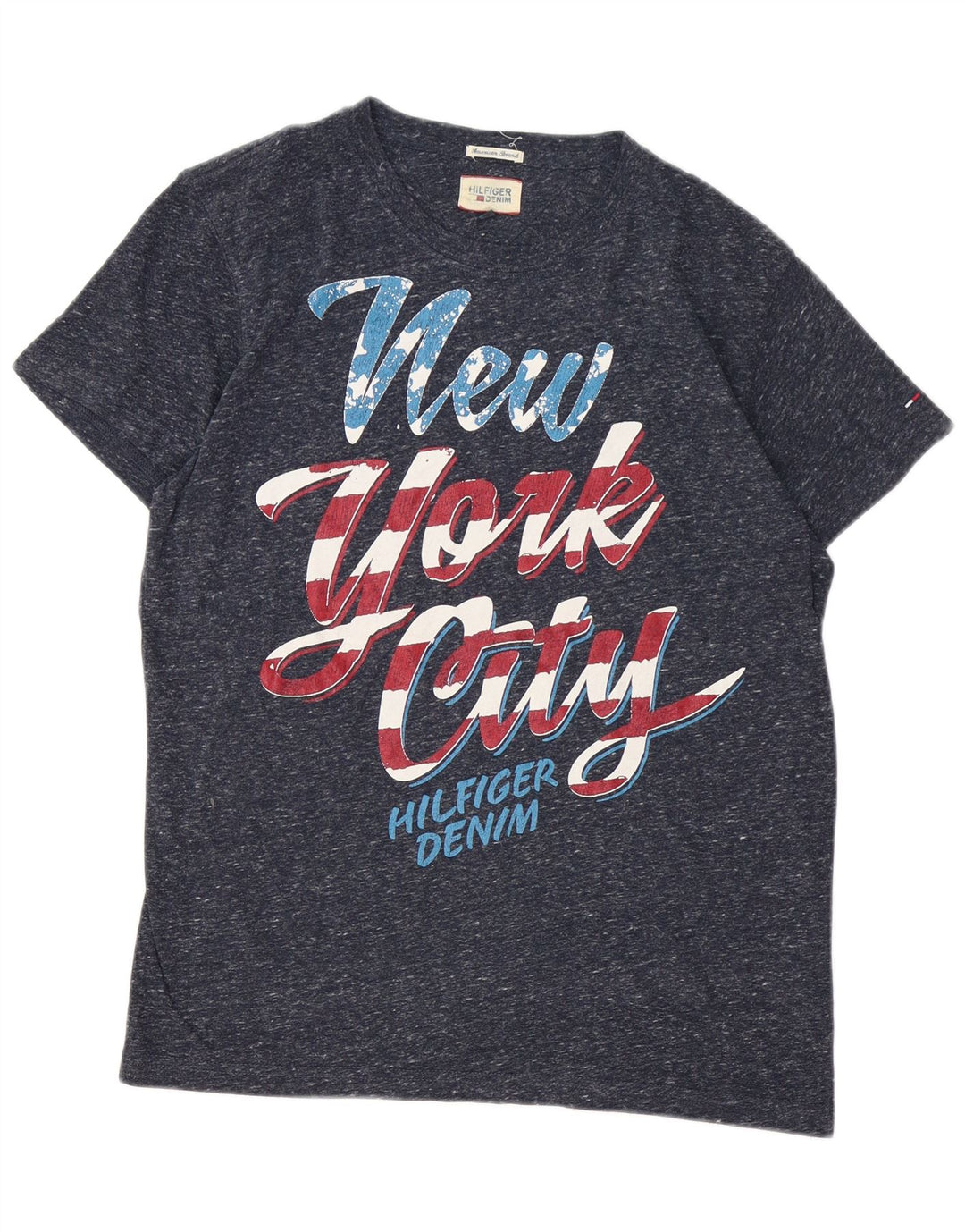 Ανδρικό γραφικό μπλουζάκι Tommy Hilfiger Top μεσαίο μπλε ναυτικό πολυεστέρας