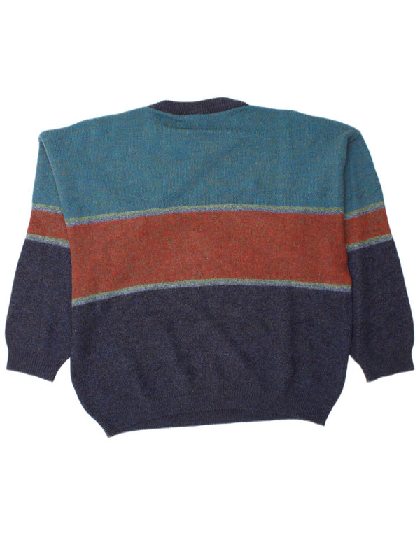 Ανδρικό πουλόβερ Demiro Graphic Crew Neck Jumper IT 50 Medium Blue Colourblock