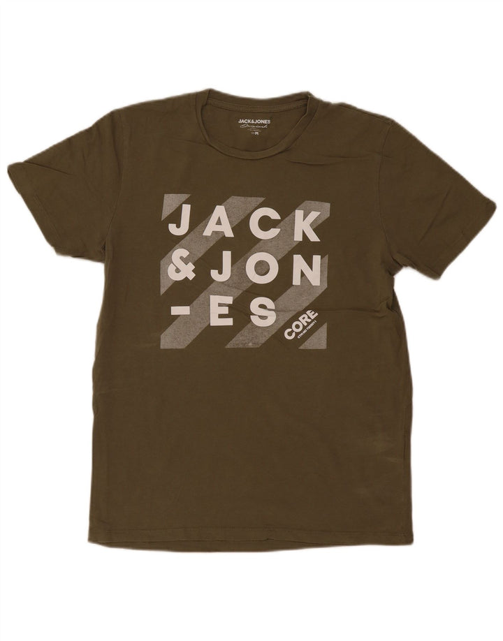 Ανδρικό γραφικό μπλουζάκι Jack & Jones Top Medium Khaki Cotton