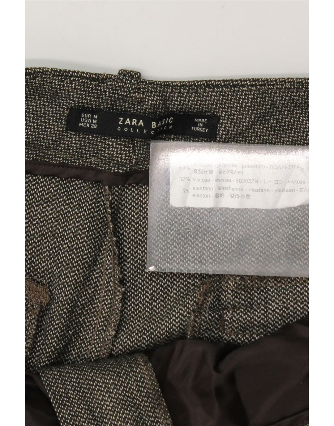 Zara Γυναικείο Crop Suit Παντελόνι Medium W28 L24 Khaki Polyester