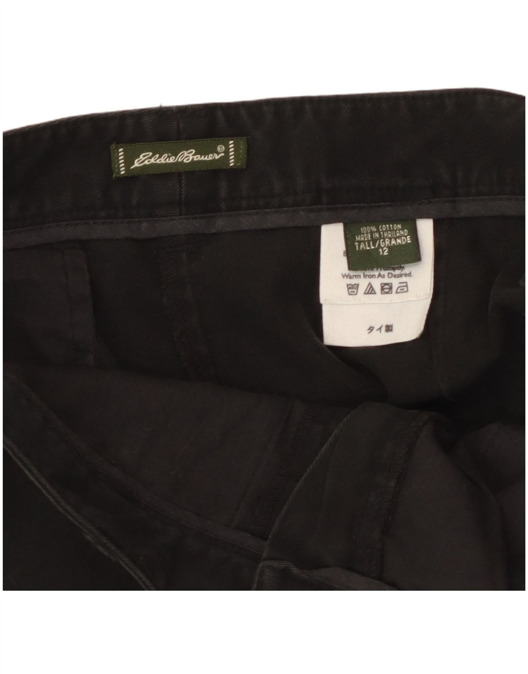 Eddie Bauer Γυναικείο ψηλό σορτς Chino US 12 μεγάλο W32 μαύρο βαμβακερό