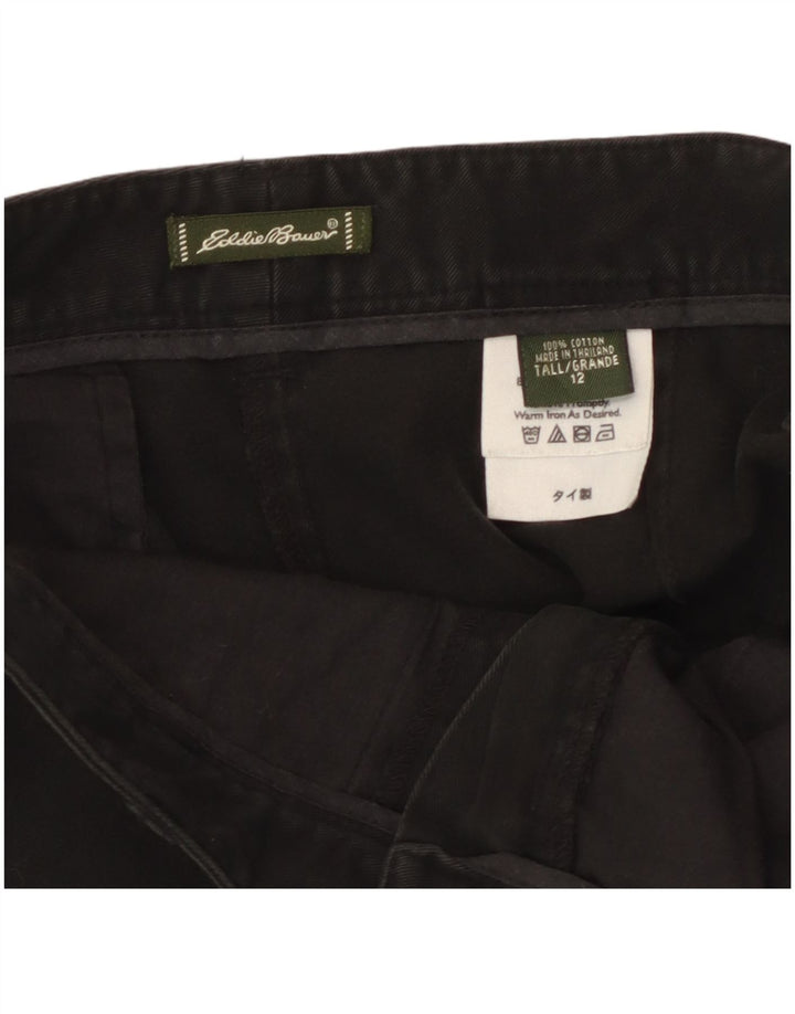 Eddie Bauer Γυναικείο ψηλό σορτς Chino US 12 μεγάλο W32 μαύρο βαμβακερό