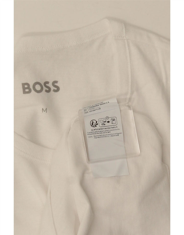Ανδρικό μπλουζάκι HUGO BOSS Τοπ μεσαίο λευκό βαμβακερό
