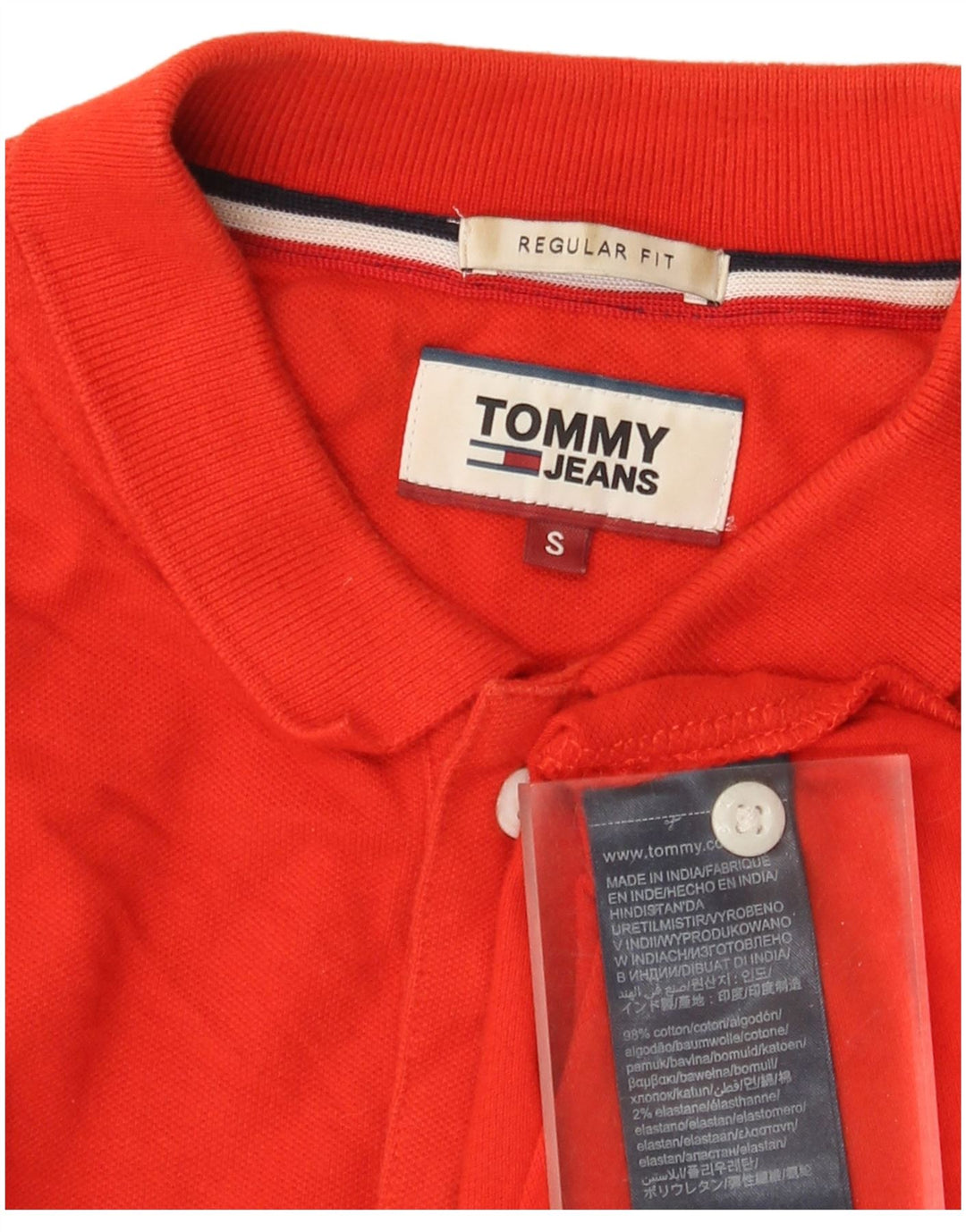 Tommy Hilfiger ανδρικό μπλουζάκι πόλο με κανονική εφαρμογή, μικρό κόκκινο βαμβακερό