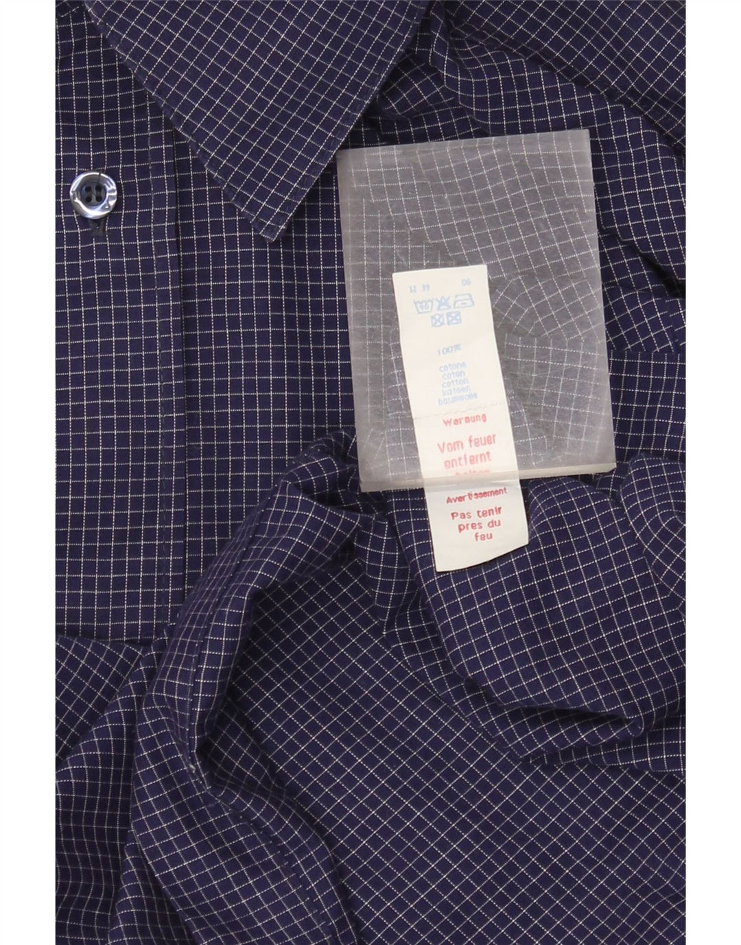Ανδρικό πουκάμισο Fila Μεγάλο Navy Blue Gingham Cotton