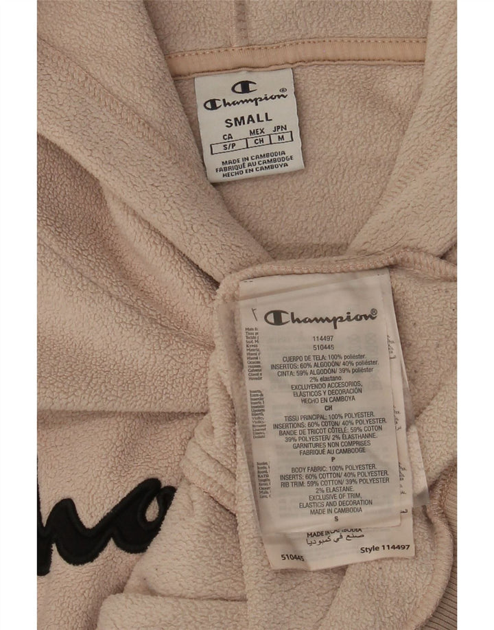 CHAMPION Ανδρικά γραφικά με κουκούλα Fleece Jumper Μικρός μπεζ πολυεστέρας
