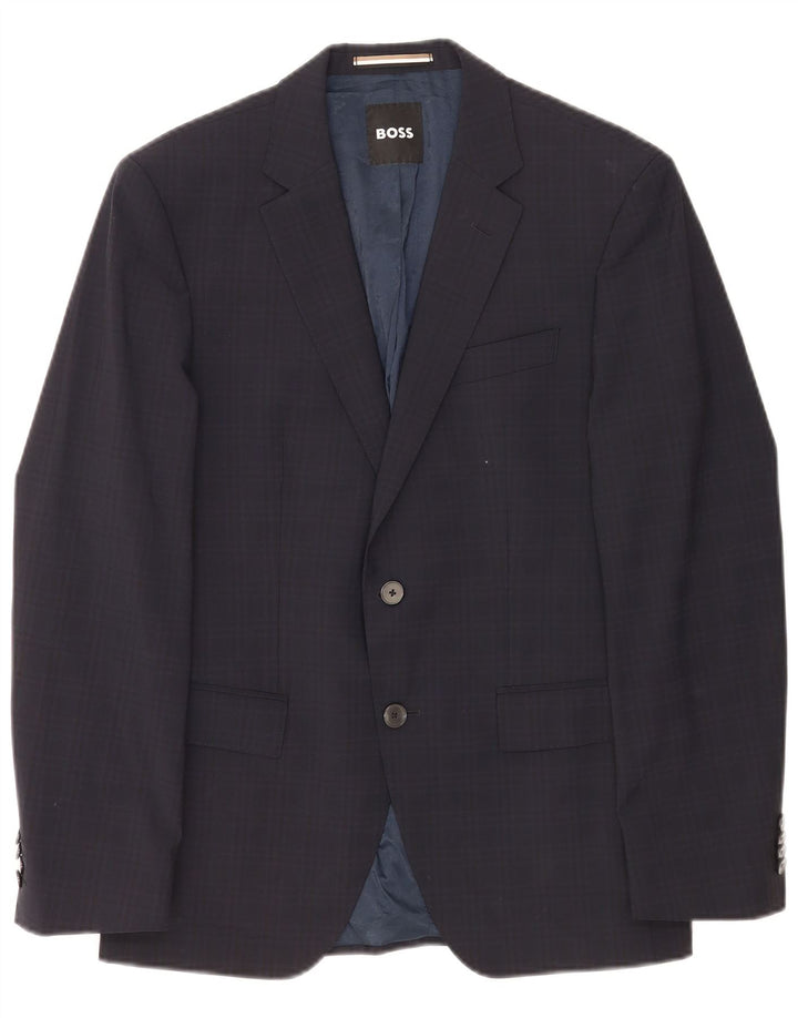 Hugo Boss Ανδρικό σακάκι μπλέιζερ με 2 κουμπιά EU 48 Medium Navy Blue Check Classic