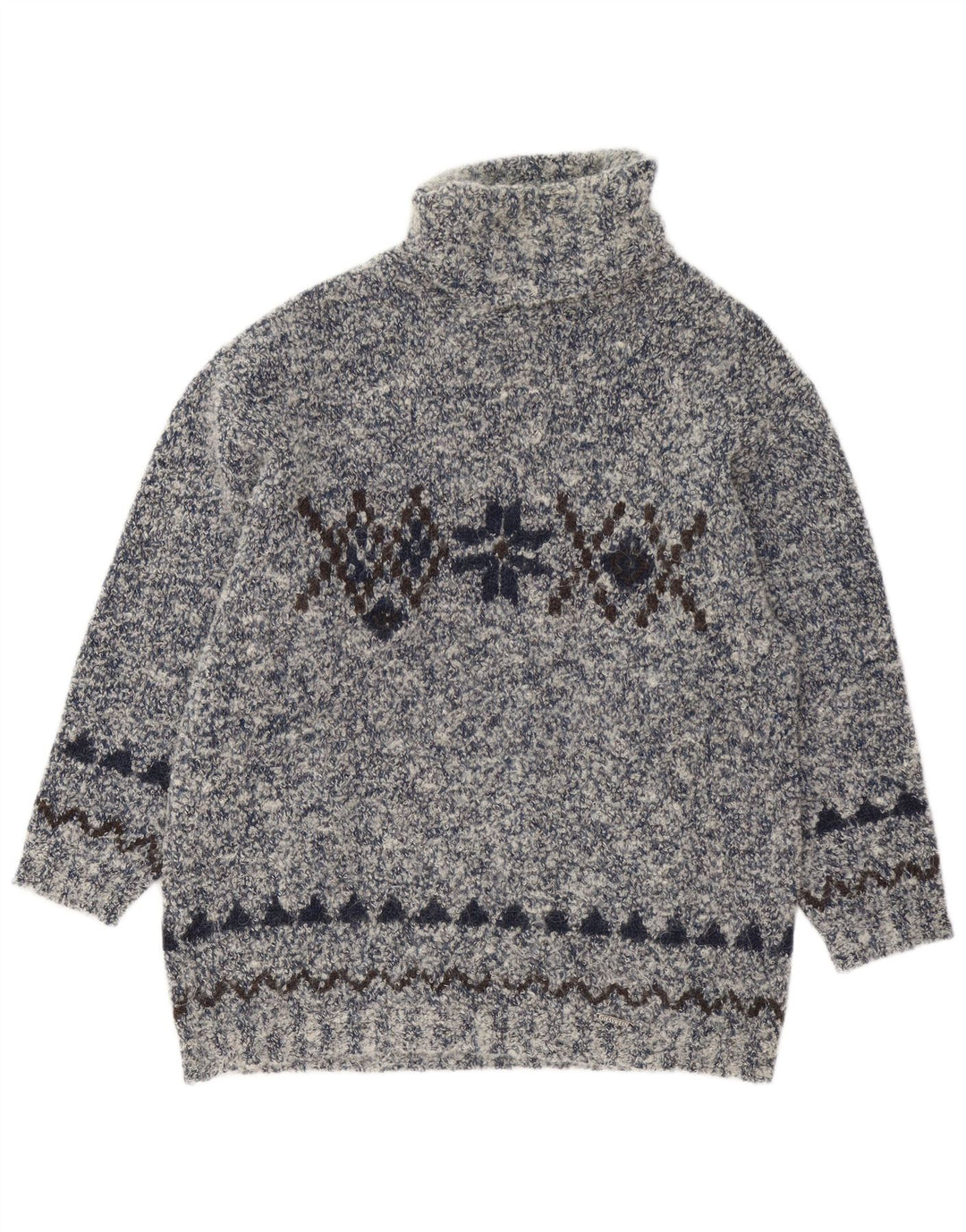 GIESSWEIN Γυναικείο πουλόβερ με ρολό λαιμόκοψη EU 40 Medium Grey Fair Isle