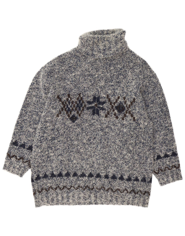 GIESSWEIN Γυναικείο πουλόβερ με ρολό λαιμόκοψη EU 40 Medium Grey Fair Isle