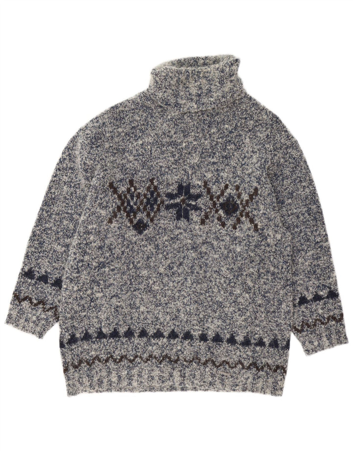 GIESSWEIN Γυναικείο πουλόβερ με ρολό λαιμόκοψη EU 40 Medium Grey Fair Isle