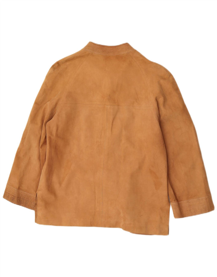 Vintage γυναικείο σουέτ σακάκι με 3 κουμπιά UK 14 Medium Beige