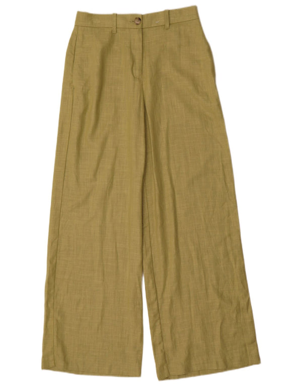 Marks & Spencer Γυναικεία φαρδιά παντελόνια Chino UK 8 Small W26 L29 Green