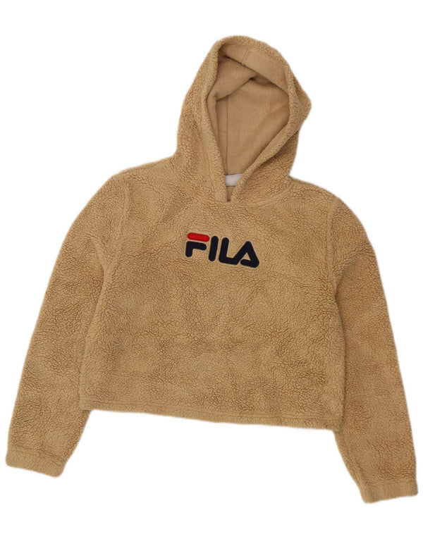 Fila γυναικείο φλις κουκούλα μεγάλου μεγέθους UK 10 Small Beige Polyester