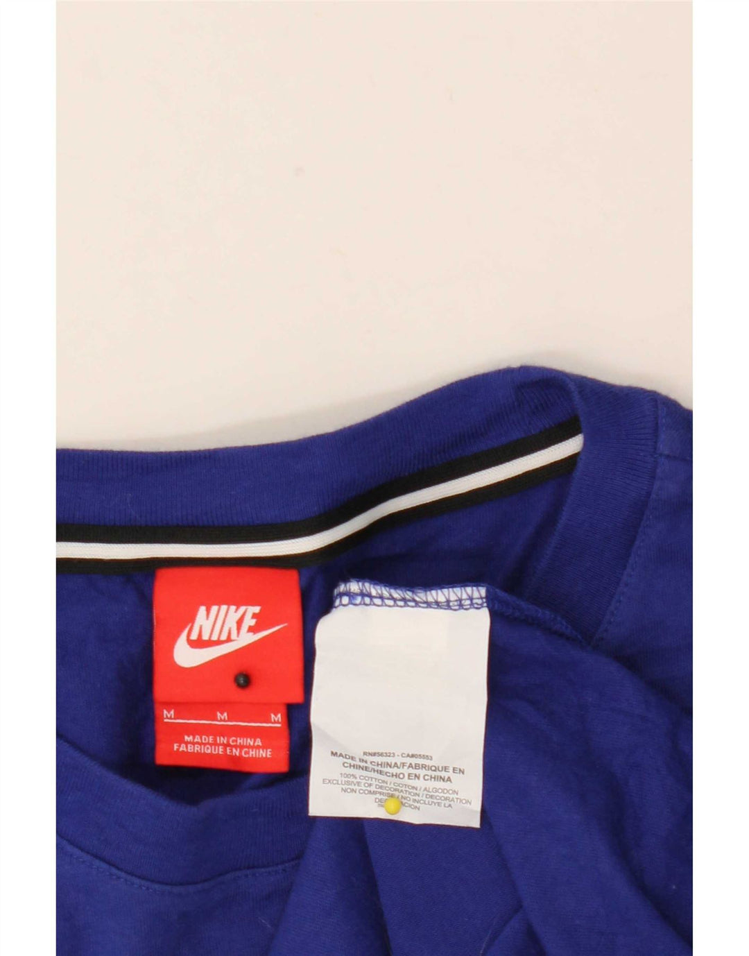 Ανδρικό γραφικό μπλουζάκι Nike 3/4 μανίκι μεσαίο μπλε ριγέ βαμβακερό