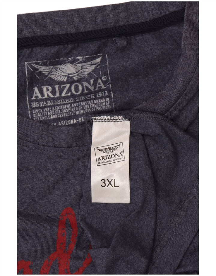 ARIZONA Ανδρικό γραφικό T-Shirt Top 3XL Navy Blue Cotton