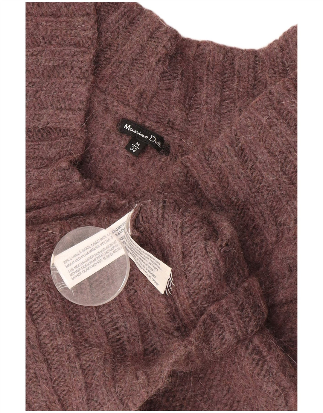 MASSIMO DUTTI Γυναικείο πουλόβερ με V λαιμόκοψη UK 12 Medium Burgundy