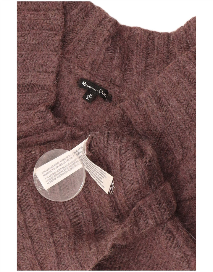 MASSIMO DUTTI Γυναικείο πουλόβερ με V λαιμόκοψη UK 12 Medium Burgundy