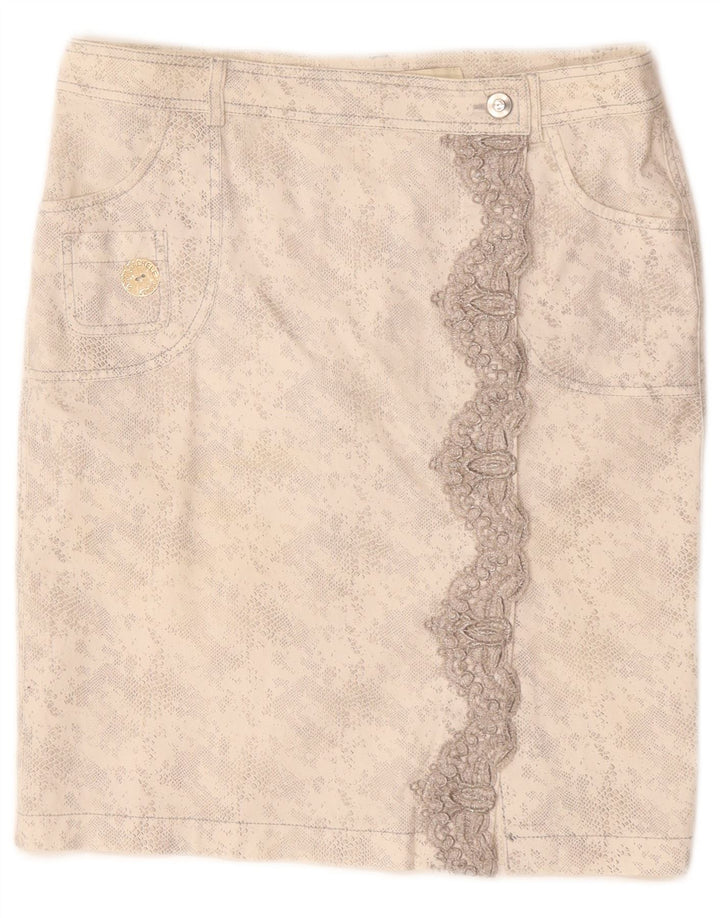 ANNA RACHELE Womens Pencil Skirt W30 Medium Off White Animal Print