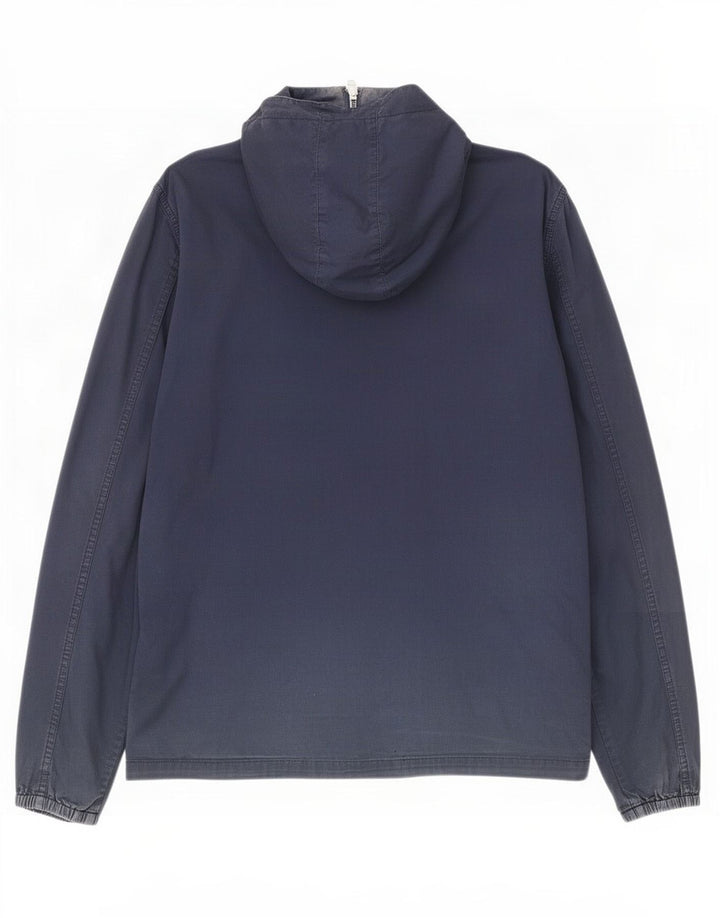 Pretty Green Ανδρικό Bomber Jacket με κουκούλα UK 38 Medium Navy Blue Cotton