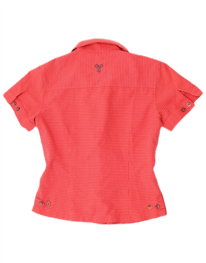 Jack Wolfskin Γυναικείο κοντομάνικο πουκάμισο UK 8 Small Red Check Polyester