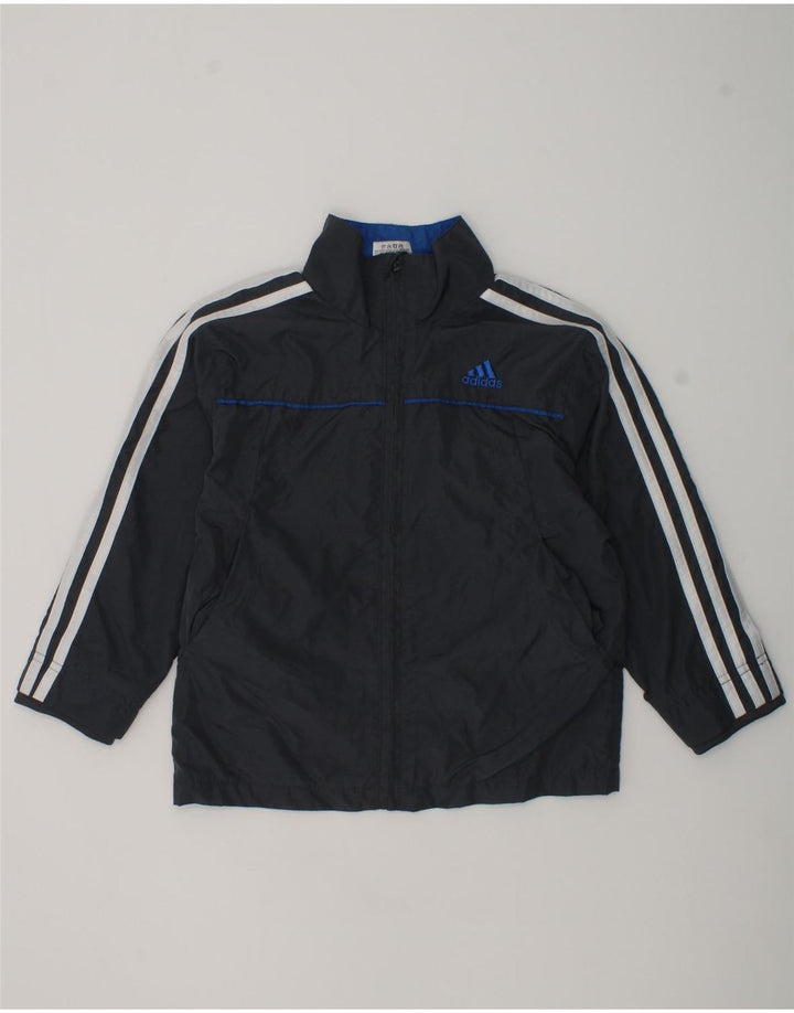 ADIDAS Boys Graphic Tracksuit Top Jacket 3-4 Years Black Polyester | Vintage Adidas | Thrift | Second-Hand Adidas | Used Clothing | Messina Hembry 