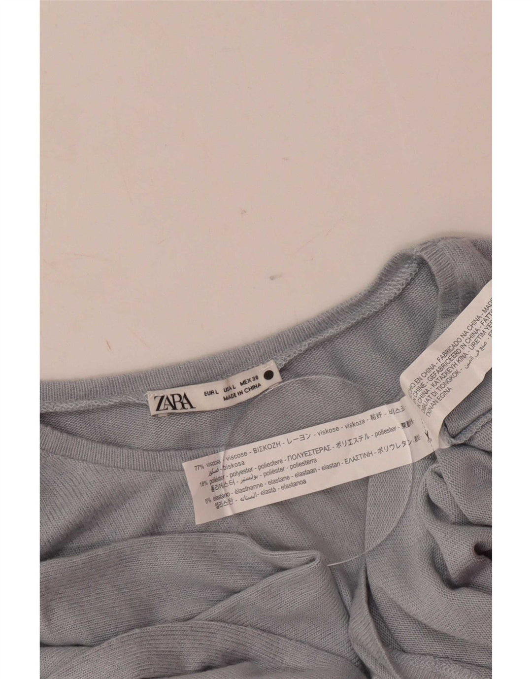 Zara γυναικείο τοπ μακρυμάνικο UK 14 Μεγάλη γκρι βισκόζη
