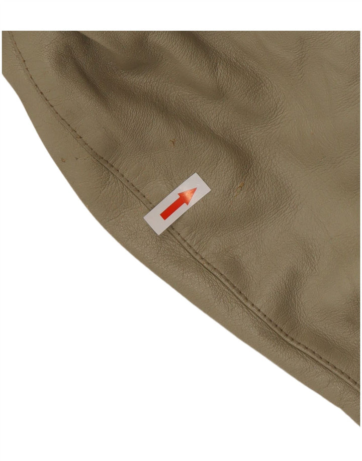 Vintage Γυναικείο Δερμάτινο Παλτό UK 12 Medium Beige