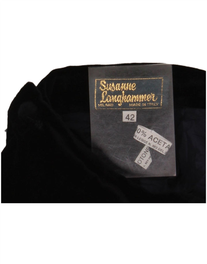 Γυναικεία βελούδινη ψηλόμεση pencil φούστα VINTAGE IT 42 Medium W26 Navy Blue