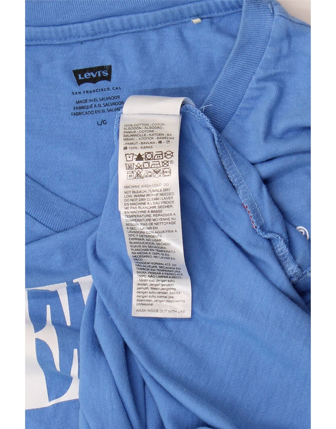 Γυναικείο γραφικό μπλουζάκι LEVI'S Top UK 14 μεγάλο μπλε βαμβακερό