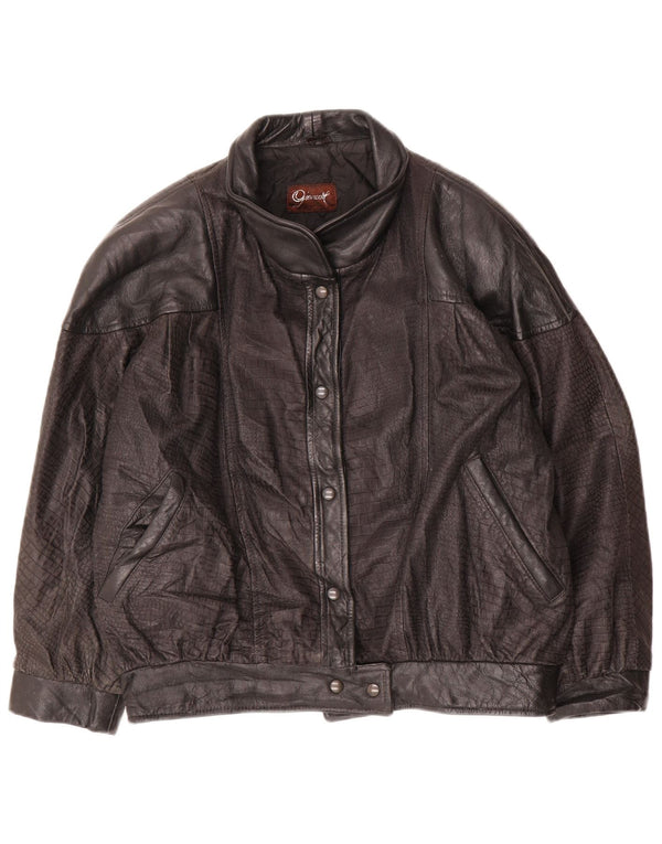 Vintage Γυναικείο Δερμάτινο Μπουφάν IT 44 Medium Black Leather