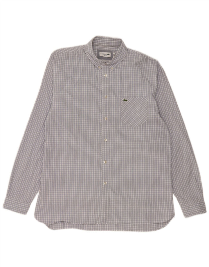 Ανδρικό πουκάμισο Lacoste Slim Fit Μέγεθος 42 Μεγάλο μπλε βαμβακερό Gingham