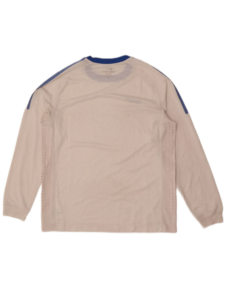 Ανδρικό τοπ Nike Dri Fit Μακρυμάνικο μεγάλο λευκό χρώμα πολυεστέρας