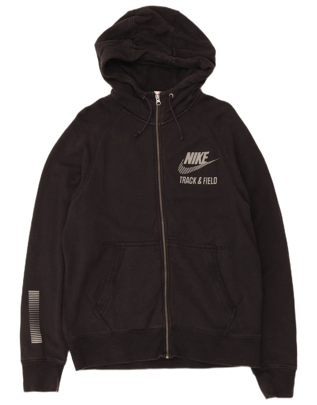 Ανδρικό πουλόβερ Nike με φερμουάρ με κουκούλα, μεσαίο μαύρο βαμβακερό
