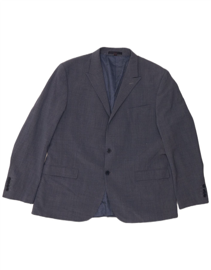 Marks & Spencer Ανδρικό σακάκι με 2 κουμπιά μπλέιζερ UK 46 3XL μπλε μαλλί