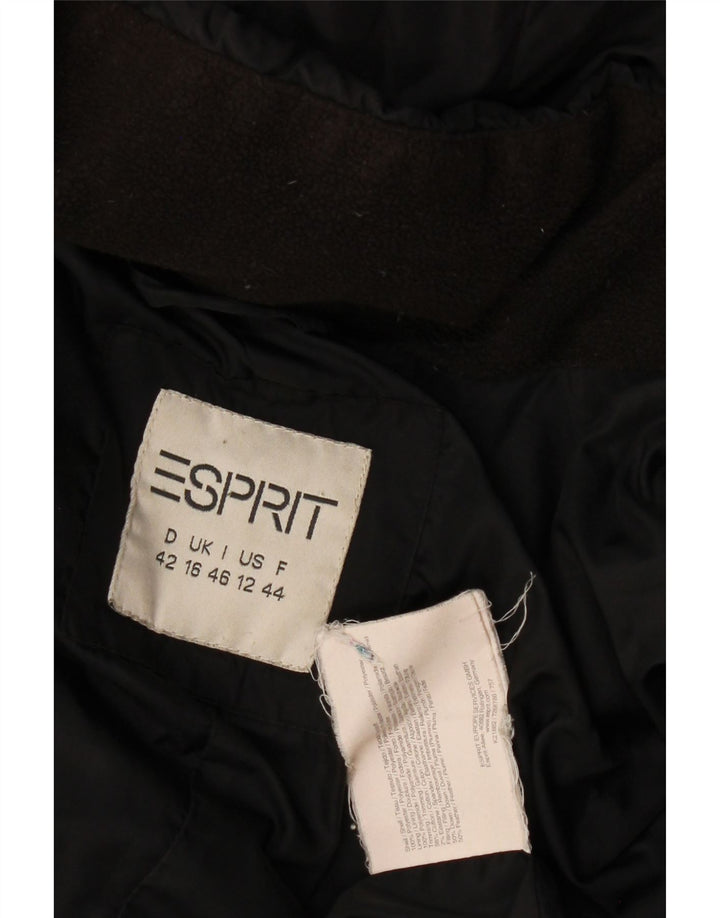 Esprit Γυναικείο παλτό με κουκούλα UK 16 Large Black Polyamide