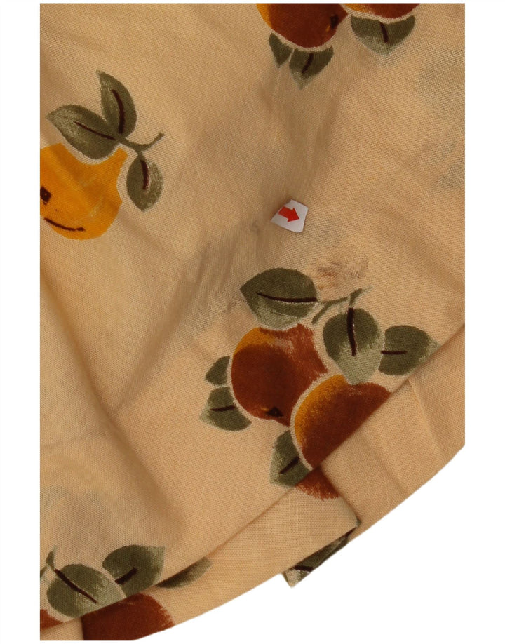 VINTAGE Γυναικεία φούστα με αφηρημένο σχέδιο με πλισέ σε γραμμή Α W24 XS Μπεζ