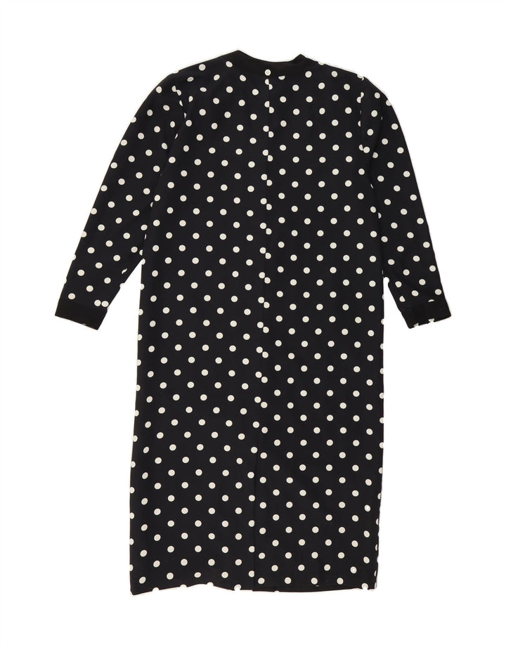 JEAN CLAIRE Womens Longline Blazer Jacket EU 40 Medium Navy Blue Polka Dot Vintage Jean Claire and Second-Hand Jean Claire from Messina Hembry 