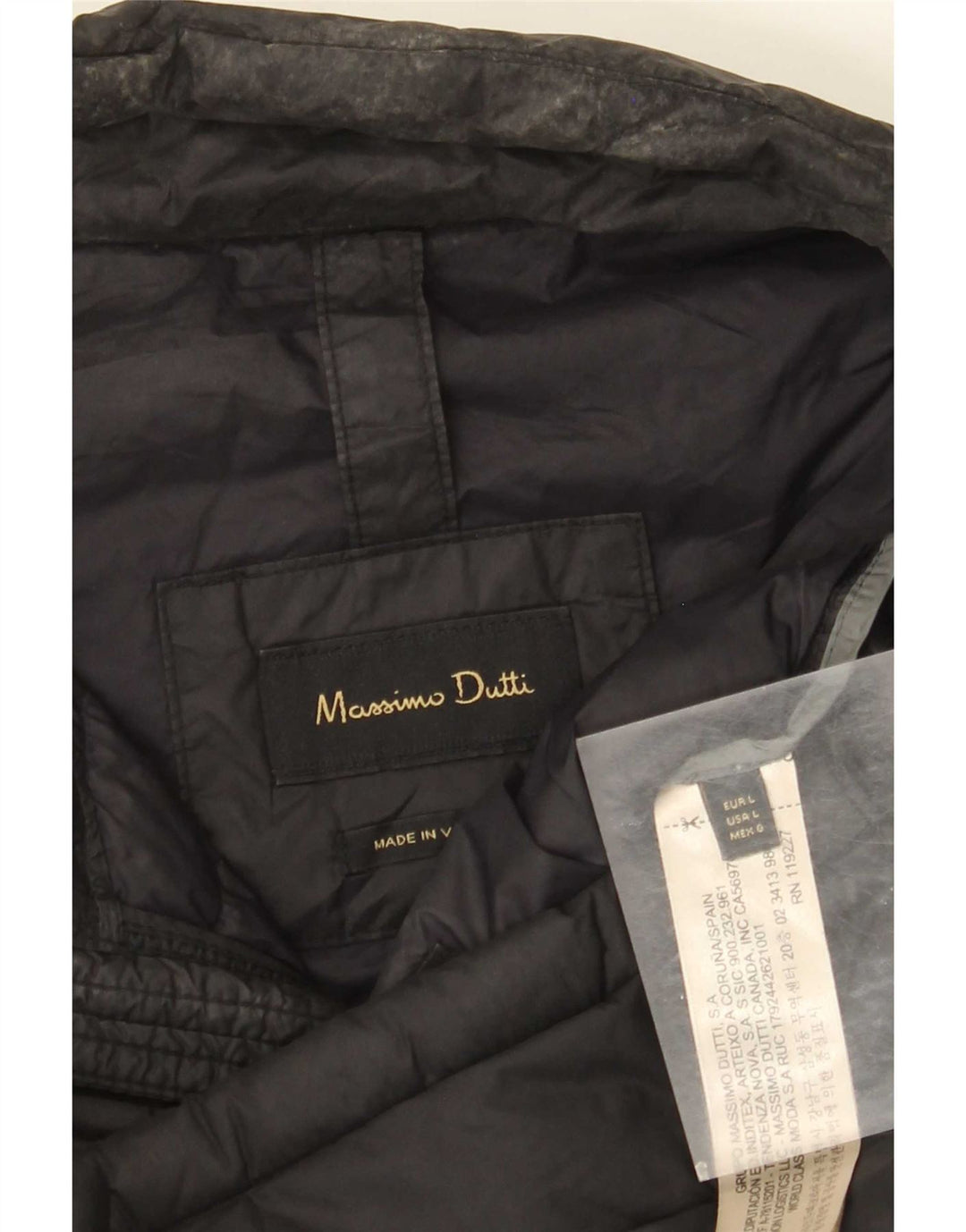 Massimo Dutti Ανδρικό μπουφάν UK 40 Large Black Nylon