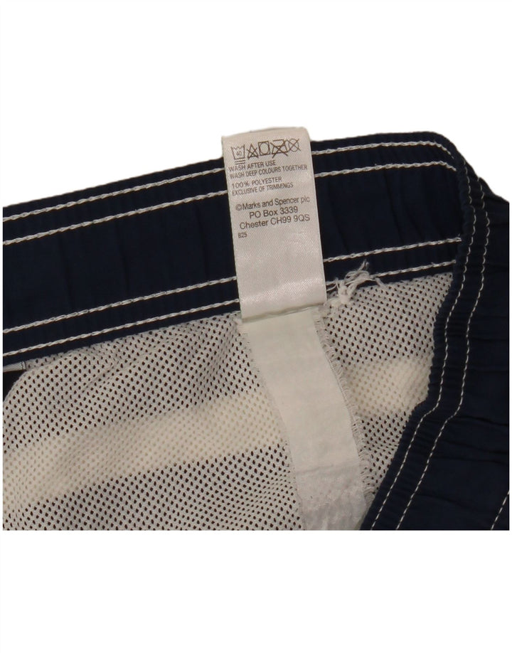 Ανδρικό σορτς κολύμβησης Marks & Spencer XL Navy Blue ριγέ πολυεστέρα