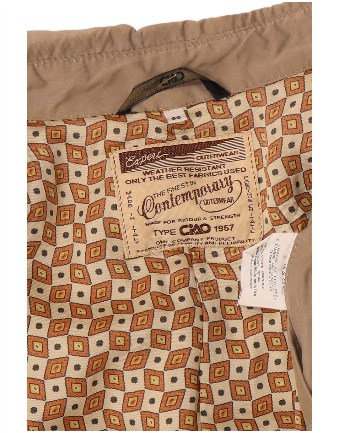 Σύγχρονο ανδρικό πανωφόρι IT 52 XL Beige Polyester