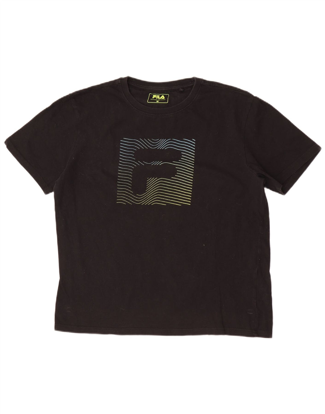 Ανδρικό γραφικό T-Shirt Fila Top Μεσαίο μαύρο βαμβακερό