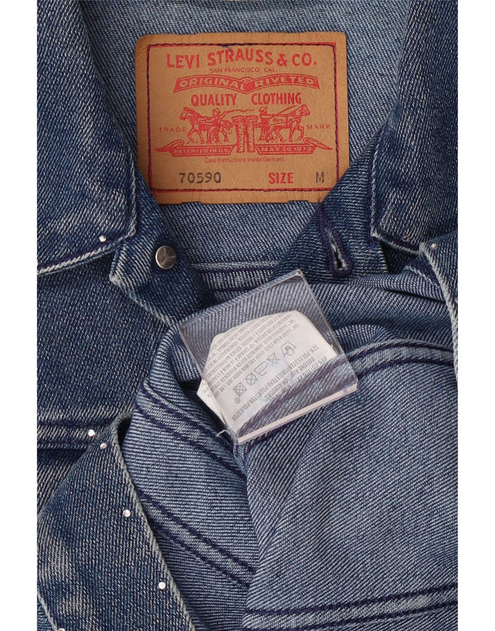 Γυναικείο τζιν μπουφάν Levi's Crop UK 12 Medium Blue Cotton
