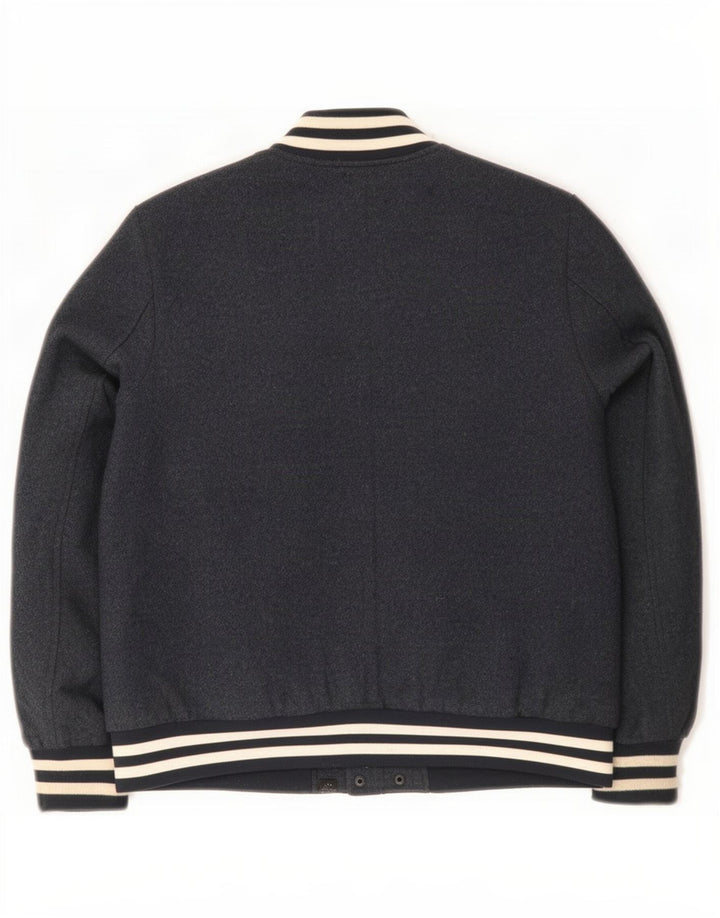 Superdry Γυναικείο Μπουφάν Varsity UK 16 Large Navy Blue Wool