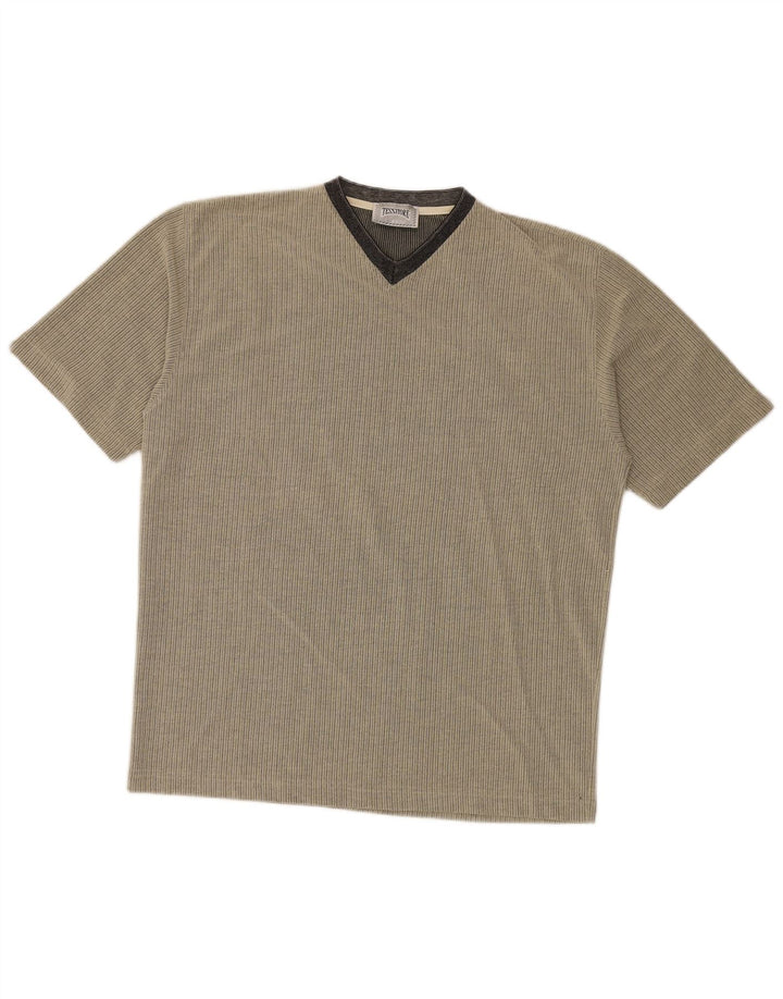 Ανδρικό T-Shirt Tessitore Top Large Grey Pinstripe