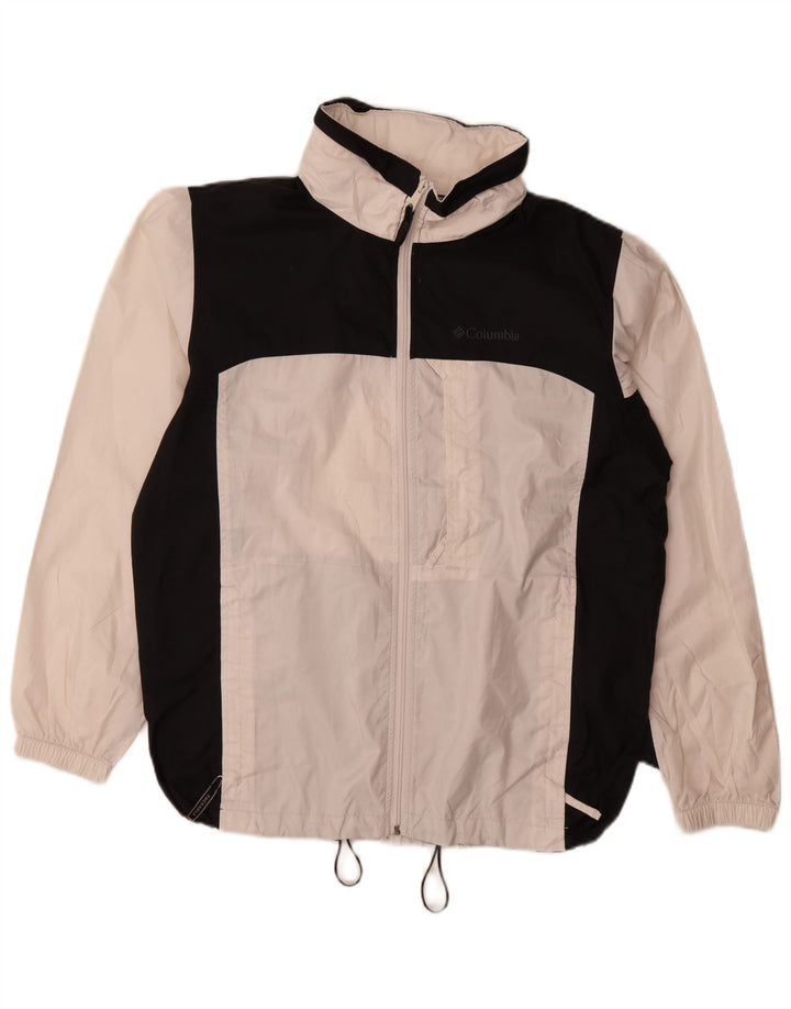 Columbia Ανδρικό μπουφάν βροχής με κουκούλα UK 38 Medium White Colourblock Polyester